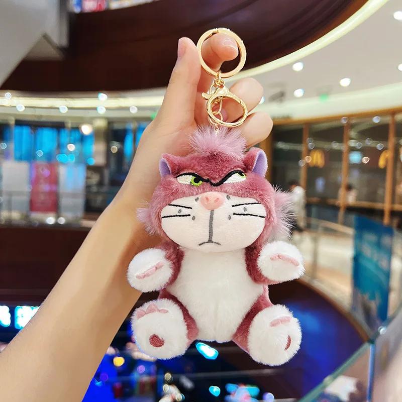 

New Year giftCute Lucifer Cat Keychain Anime Movie Stuffed Doll Soft Lucifer Cat Plushie Girl Key Chain Bag Pendant
