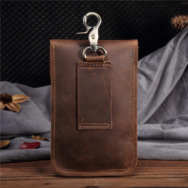 Original Men's Genuine Leather Waist Bag Retro Crazy Horse Motorcycle Artistic Leisure Phone