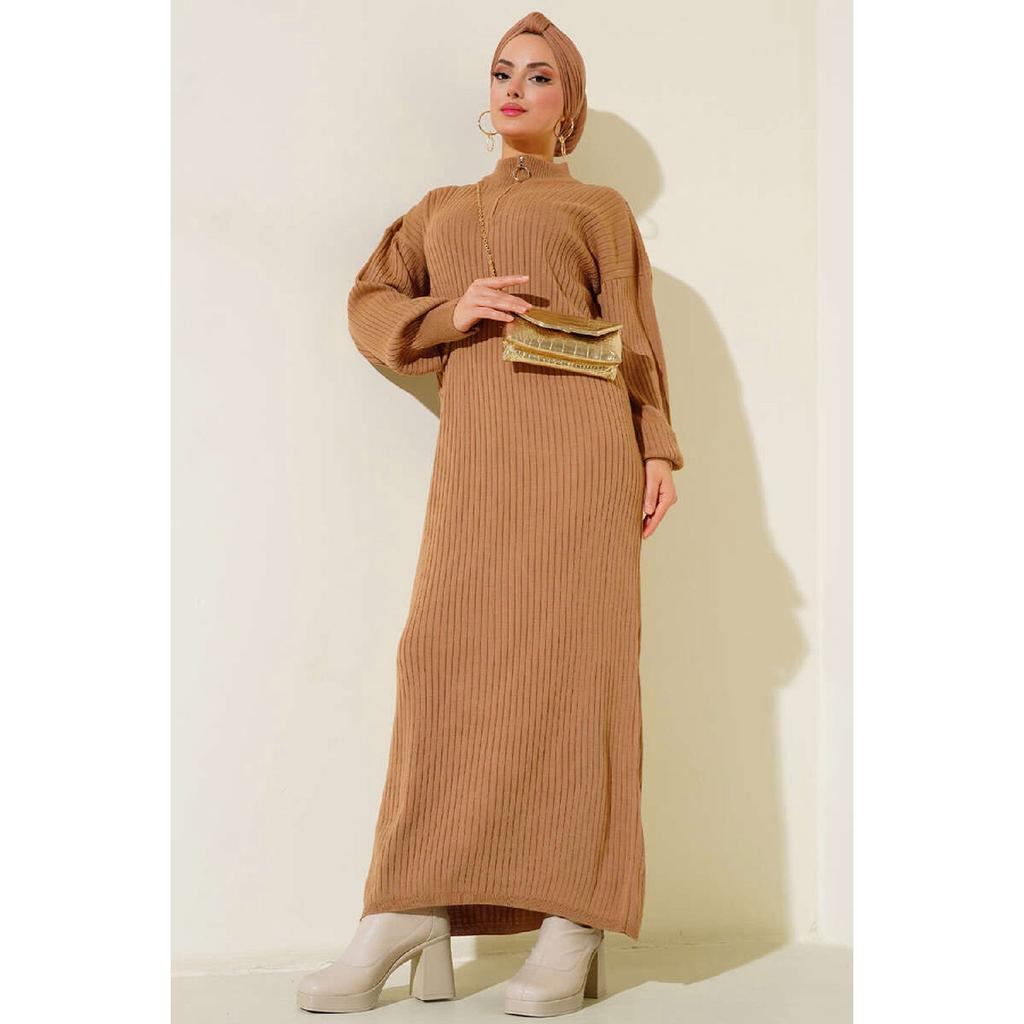 15900 Length Hijab Knitwear Dress - Black