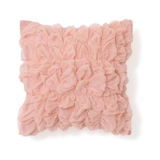 Francfranc Smocking Tulle Cushion Cover 45cm x 45cm Pink (019)