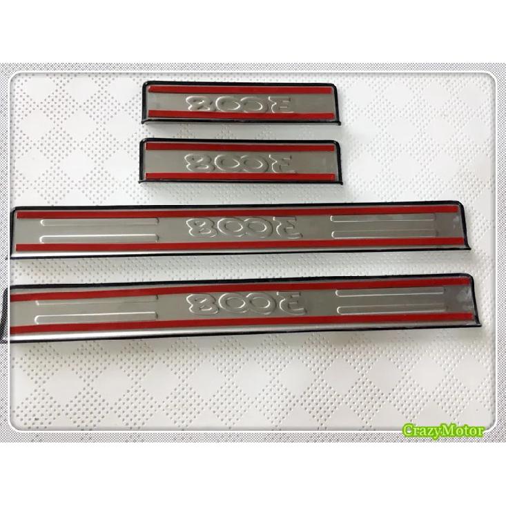 For Peugeot 3008 GT 2016-2022 Stainless Door Sill Scuff Plate Pedal Entry Guard Protector Cover Car Accessories