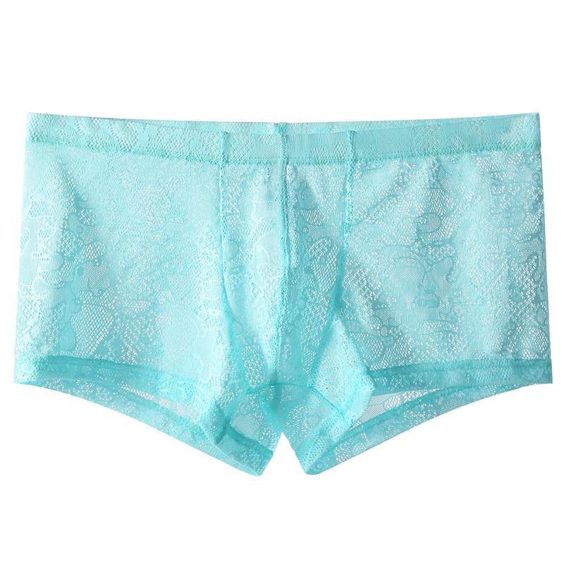 Мужские боксеры-трусы Junye из кружева Ice Silk с низкой талией и дышащими вставками — сексуальное прозрачное летнее модное нижнее белье с U-образным выпуклым дизайном. XL