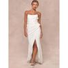 Export Single Lu Fairy Pure White Aura Adult Lady Like Woman Tube Top Three-Dimensional Flower High Quality Party Evening Dress Dress
