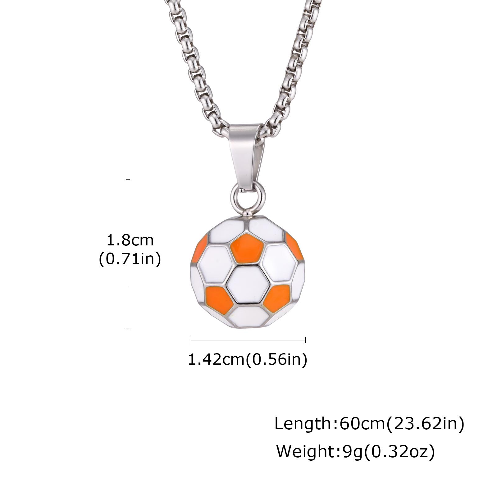 Men s Football Necklace,Classic Stainless Steel Football Pendant Necklace,Football Team Fan Jewelry 60cm