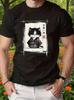 Unisexs Samurai Cat Japanese Art Print Tshirt Black Casual Short Sleeve Round Neck Tee For Summer Anime T Shirt