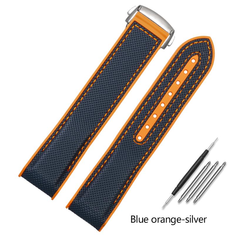 ONE20mm 22mm Černý Modrý Oranžový Látkový Nylonový Gumový Řemínek Na Hodinky Pro Omega Seamaster 300 Ocean Řemínek Spona Nástroje Silikonový ŘemínekMN