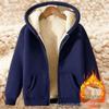 Men's Velvet-Lined Lambswool Hoodie - Warm, Loose, Casual Autumn/Winter Jacket