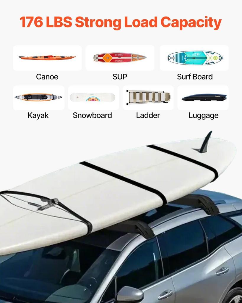 Soft Roof Rack Pads 31.5" Universal Car Roof Rack Pad 176LBS Loading