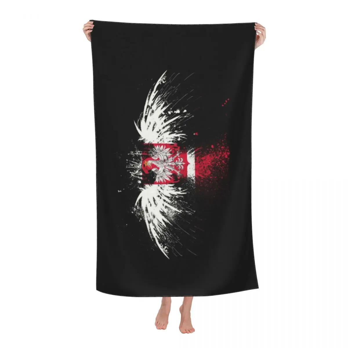 

Polska Polish Eagle Beach Towel Poland Pride Soft Linen Microfiber Shower Towels W40*H60(CM)