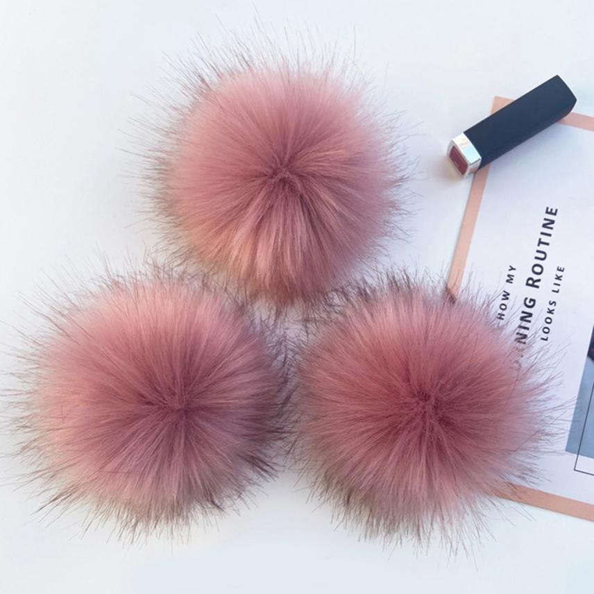 

8/10 см DIY Помпон из искусственного лисьего меха с резинкой Разноцветный помпон для сумки, брелка, обуви, шляп Пушистый помпон Материал для DIY поделок 1pc-10cm