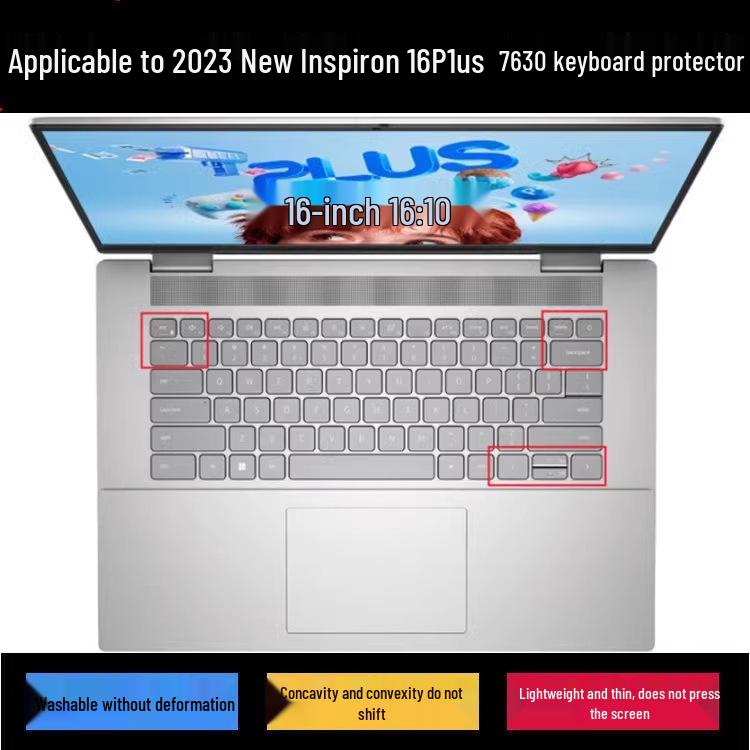 

Dell Inspiron 16Plus 7630/7620 Keyboard Protector Silicone Transparent