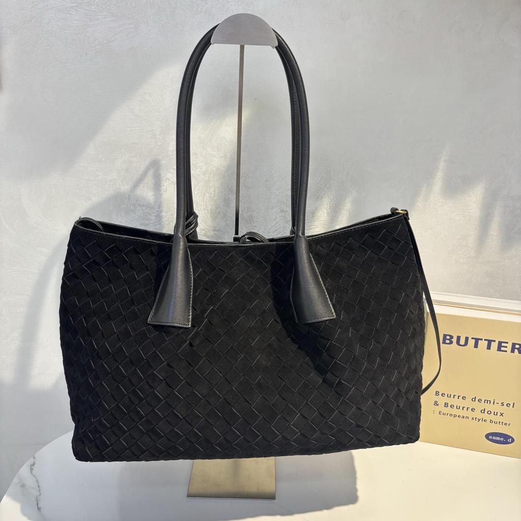 Herfst Retro Suède Geweven Tote: Veelzijdige Crossbody & Schoudertas