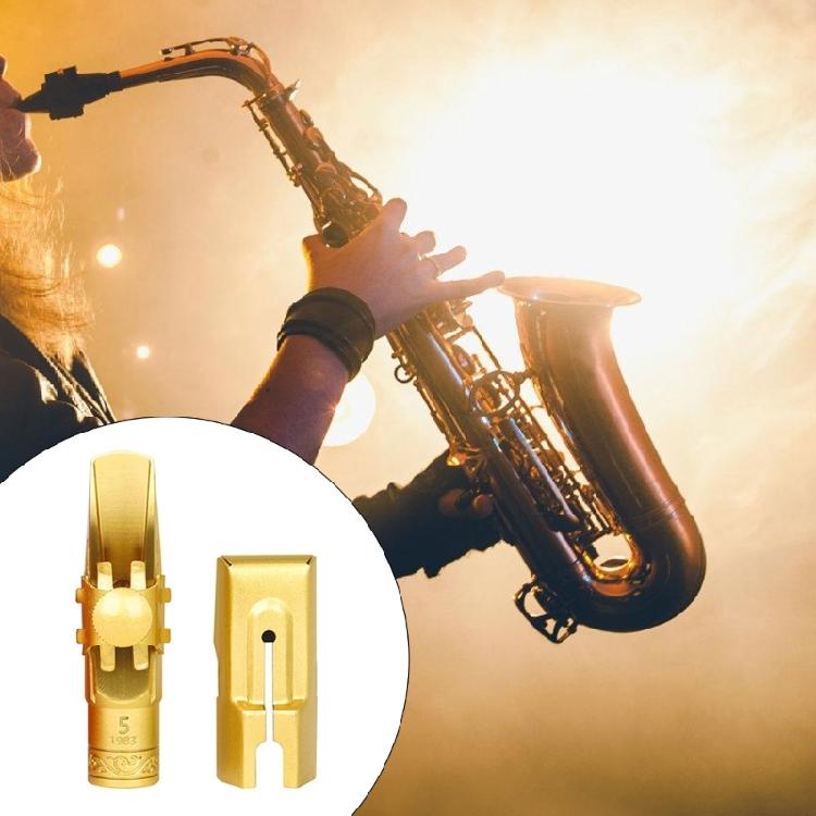 Brass Sax Mouthpieces 5C/6C/7C/8C/9C for Saxophone Professional & Beginner Metal Soprano Saxophone Mouthpiece with Caps