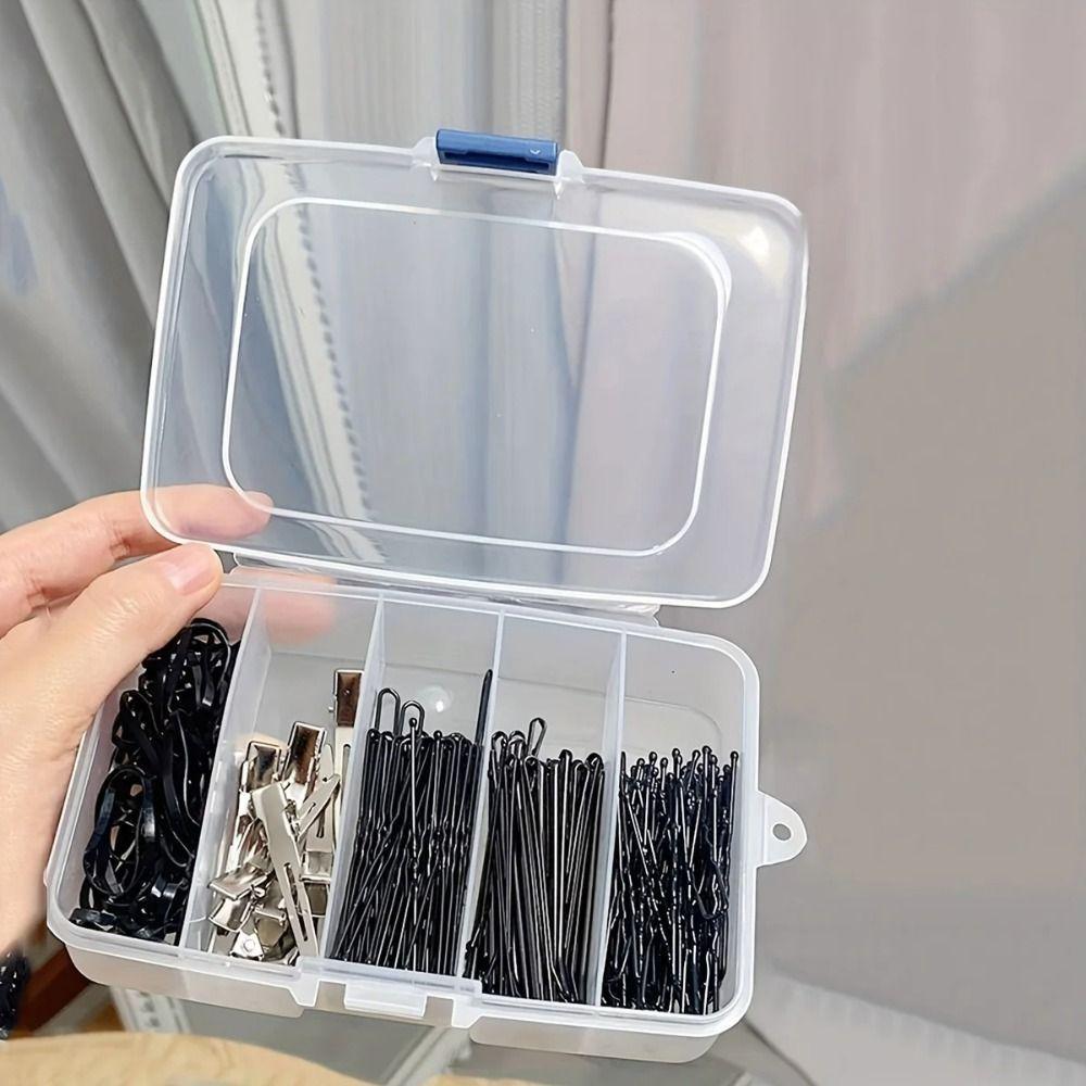 2pcs Durable Hair Clips Storage Box Clear Plastic Jewelry Organizer Household Travel Dust Proof Supplies With Dust Proof Lid 2340₽