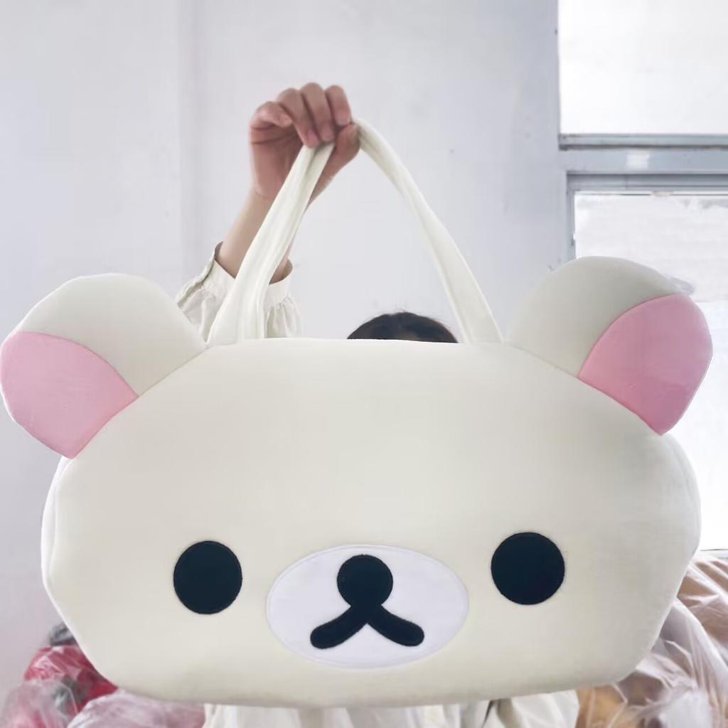 versatile Large capacity Rilakkuma Plush shoulder bag Cute Bear Tote Bag Casual Shoulder Bag hand-held crossbody travel bag