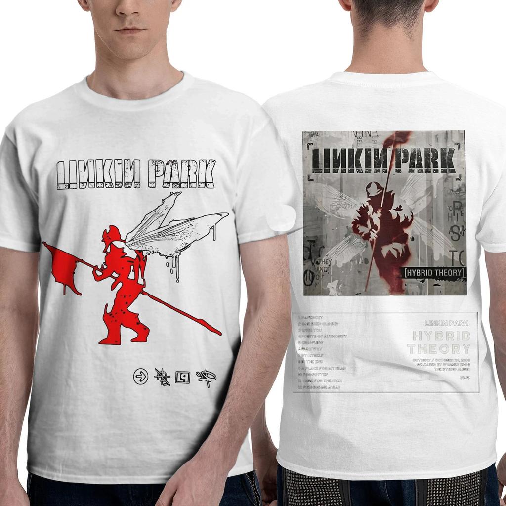 L-Linkin P-Park   Men T Shirt Band  Crazy Tee Shirt Short Sleeve Crewneck T-Shirt 100% Cotton Plus Size Clothes