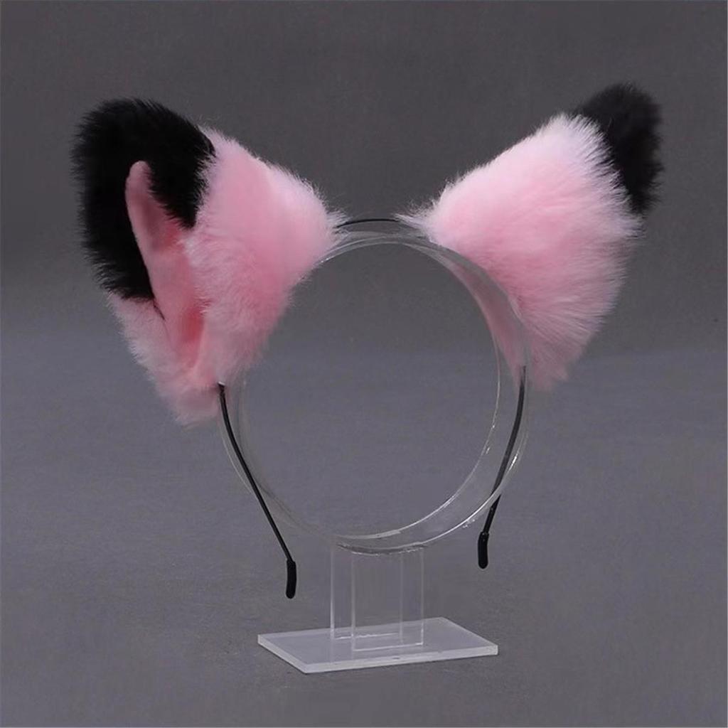 Diadema y pinzas con orejas de animales: Gato, zorro, perro lobo con cascabeles: accesorios para el cabello de cosplay para mujeres.