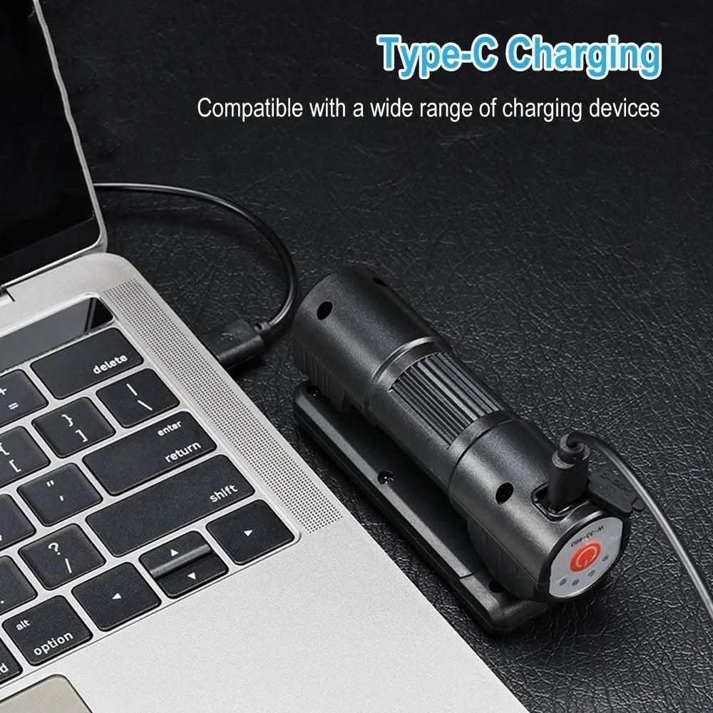Rechargeable 1200mAh Folding Flashlight 600LM Camping Light Portable Lamps  Outdoor Camping