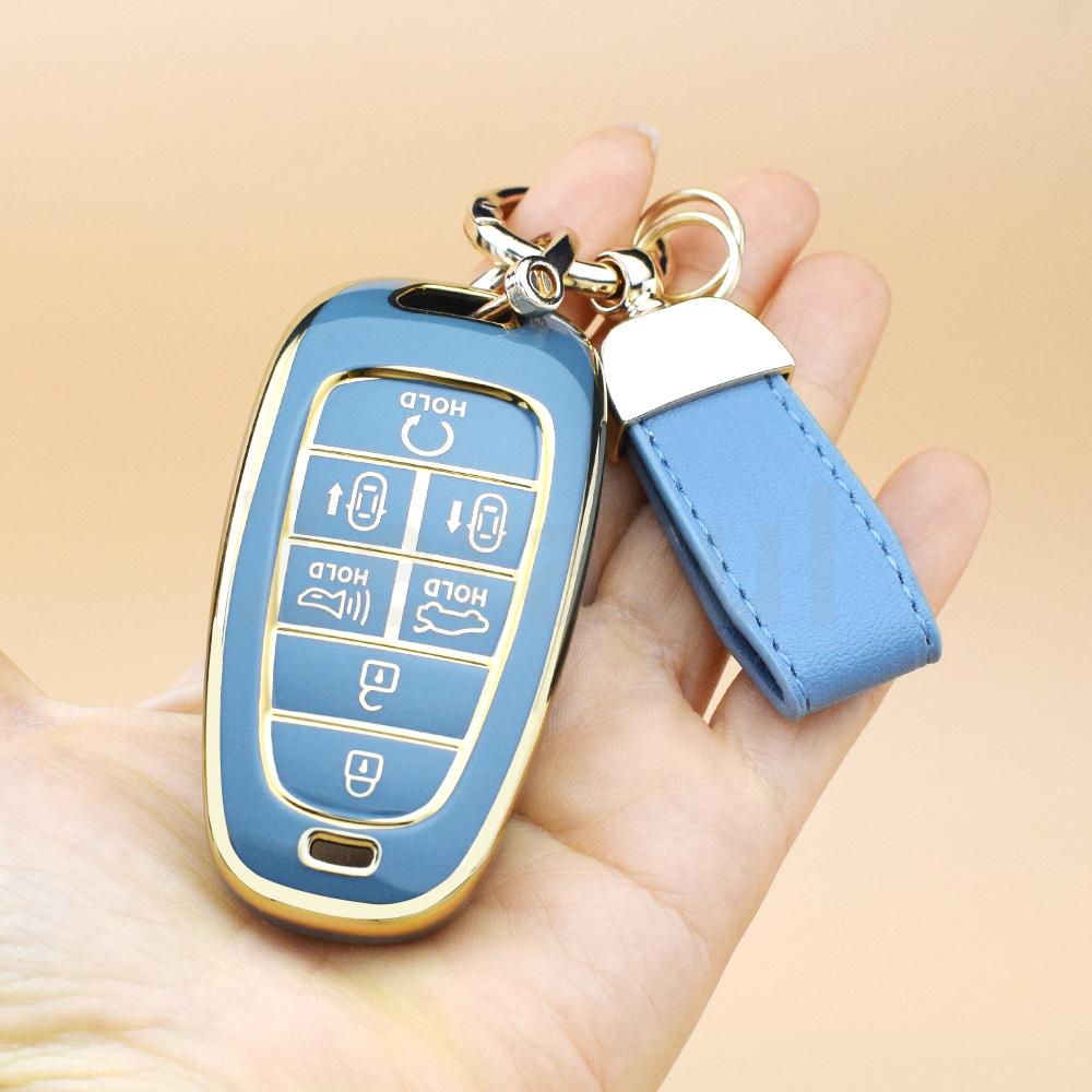 7 Buttons Tpu Car Key Case Cover For Hyundai Tucson Sonata Grandeur Santa Fe Solaris Sonata Sel Ioniq 5 Nexo Nx4