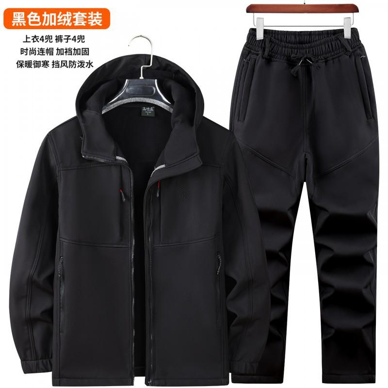 

Charge Suit Men s Women s Work Clothes Plus Velvet Hooded Wear-resistant Labor Protection Warm Windproof Tooling Outdoor 170 Suggestion 110-120 kg