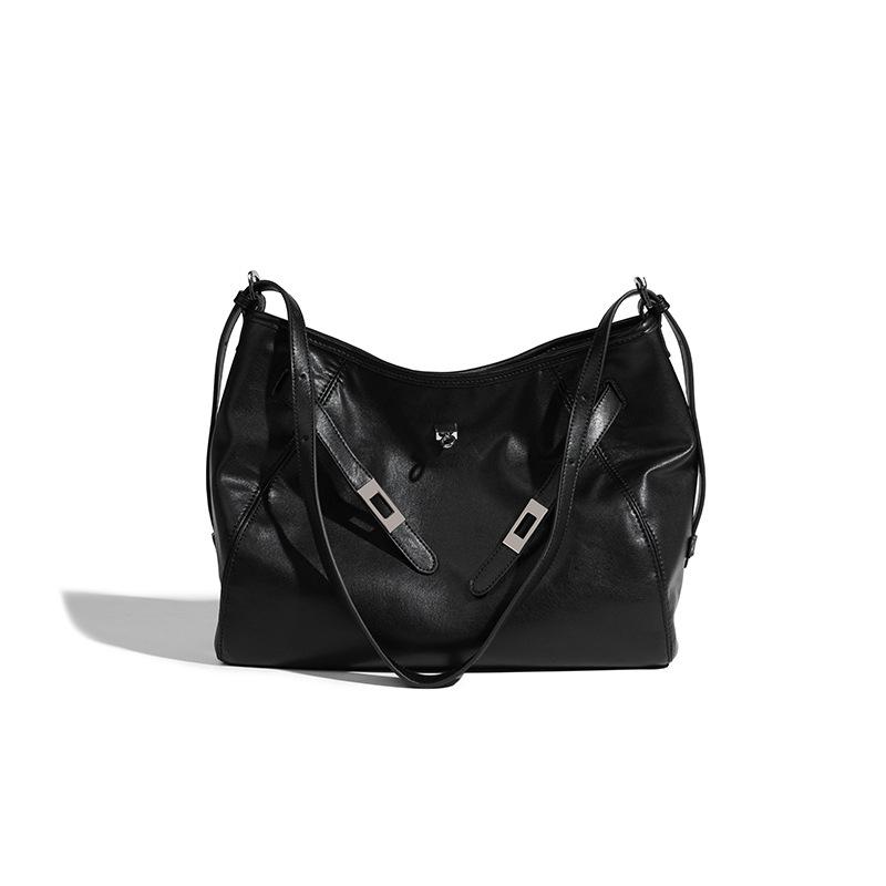 2024 Fall/Winter New Soft Minimalist Style Fashionable Versatile Large Capacity Bucket Bag for Students, Single Shoulder Underarm Bag for School