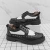Trend Leather Platform Shoes For Men Classic Brogues Chunky Social Leather Shoes Man  Derby Casual Business Shoes