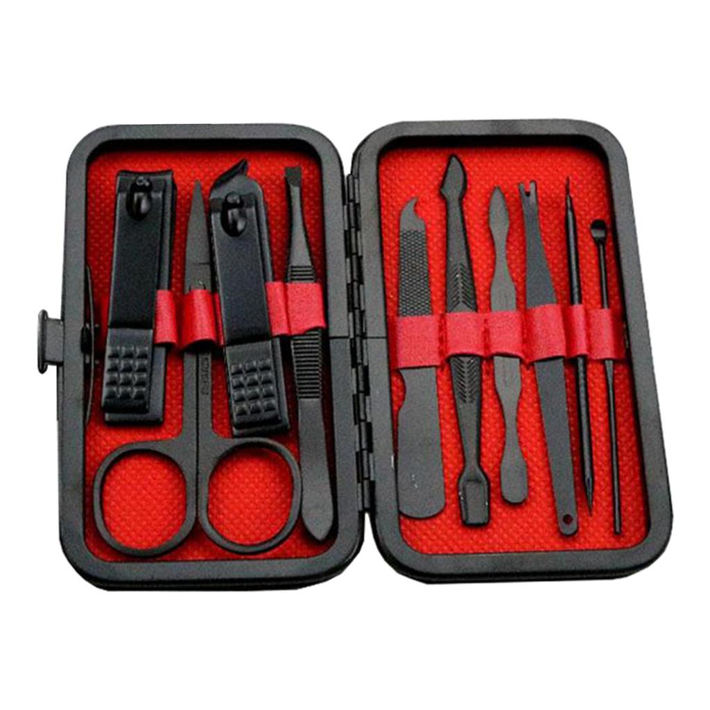 Portable Manicure Stainless Steel Pedicure Care Tool Set Lightweight Multi Function - 10Pcs