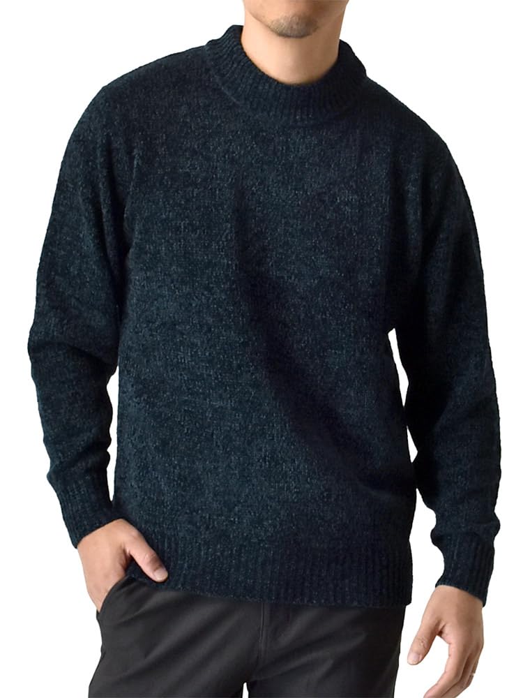 

Knit Mall Choice of Collar Crew Neck or Mock Lightweight B2X M Mock 38 Navy [Aluje] Sweater, Sweater, Styles Neck, Warm, Soft, / / Neck