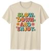 Slow Down And Enjoy Groovy Floral T-Shirt Motivational Quote