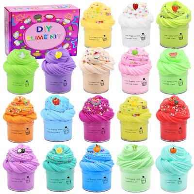 18 Colors Fluffy Slime Putty Soft Colour Clay Light Playdough DIY Slime Supplies Charms Plasticine Gum Polymer