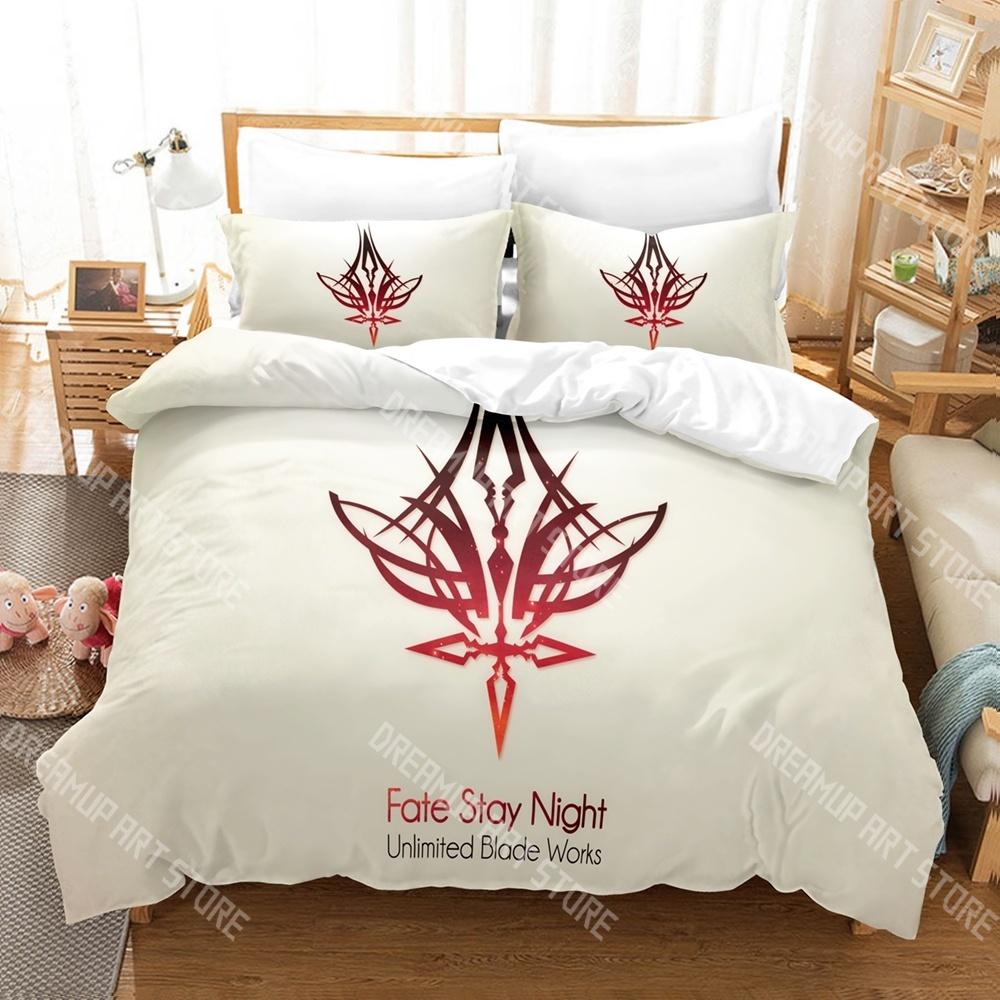 Fashion Fate stay night Anime Bedding Set Single Twin Full Queen King Size Bed Set Kids Bedroom Duvetcover Sets Bed Sheet Set
