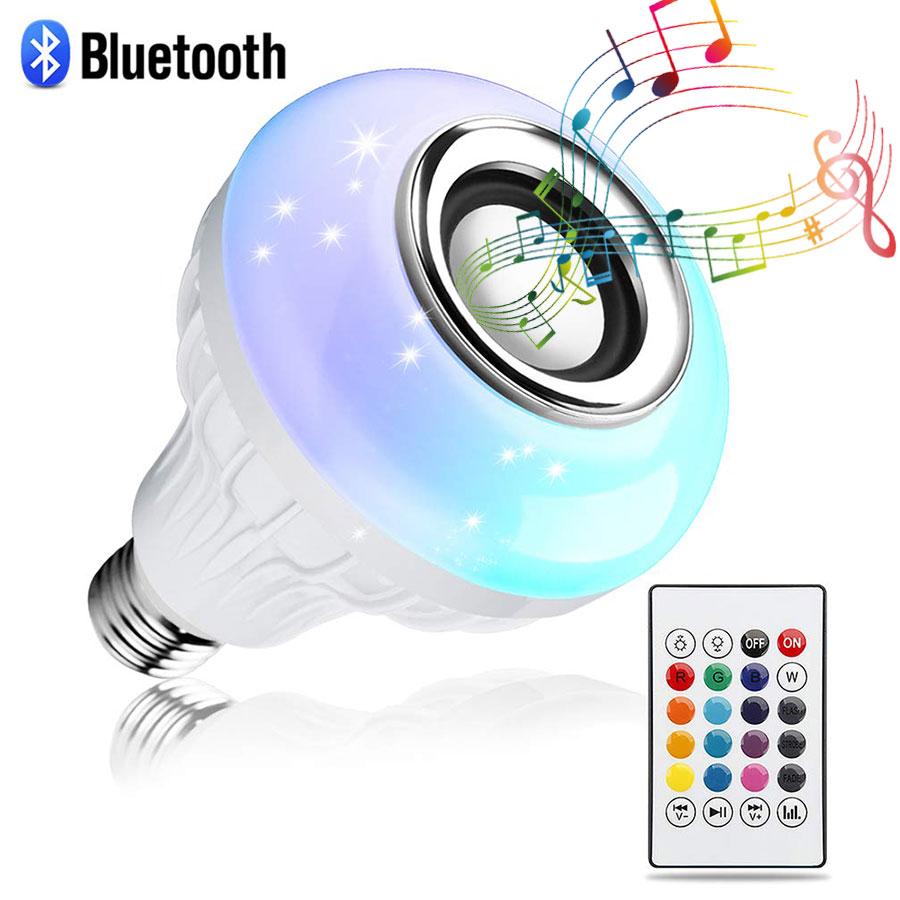 

AC 85-265V LED Light Bulb with Bluetooth Speaker Music Remote Control Color Changing RGB Lamp for Bedroom Party Decor