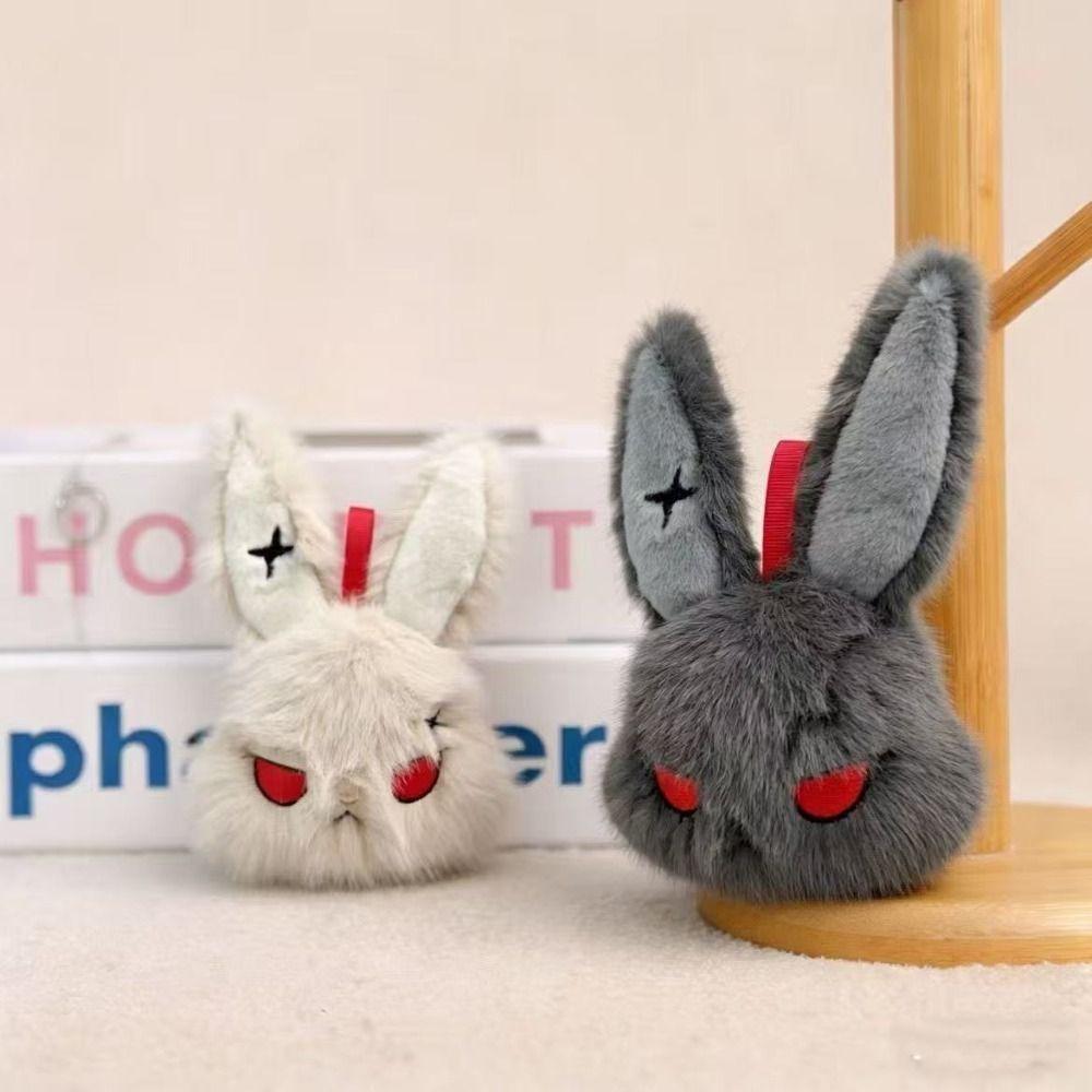 Plush Bunny Plush Keychain Gothic Style Rabbit Bag Charm Dark Bunny Plush Doll Backpack Pendant