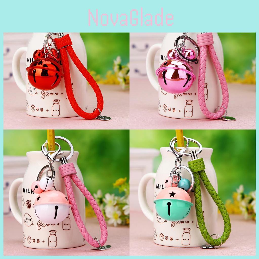 Creative Woven Rope Keychain With Metal Ring And Bell Design For Couples And Men Women