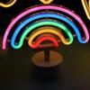 Colorful LED Neon Sign Nightlight with Base 3D Acrylic Desktop Rainbow Night Light Battery USB Dual-use Flicker Free