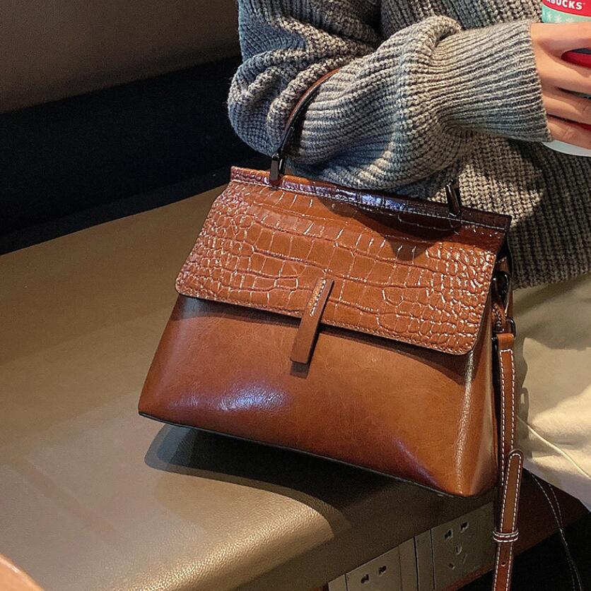 Women Handbag Cross Body Shoulder Tote Bag Genuine Leather Shopping Fashi Office Female Real Cowhide Messenger Top Handle Bags