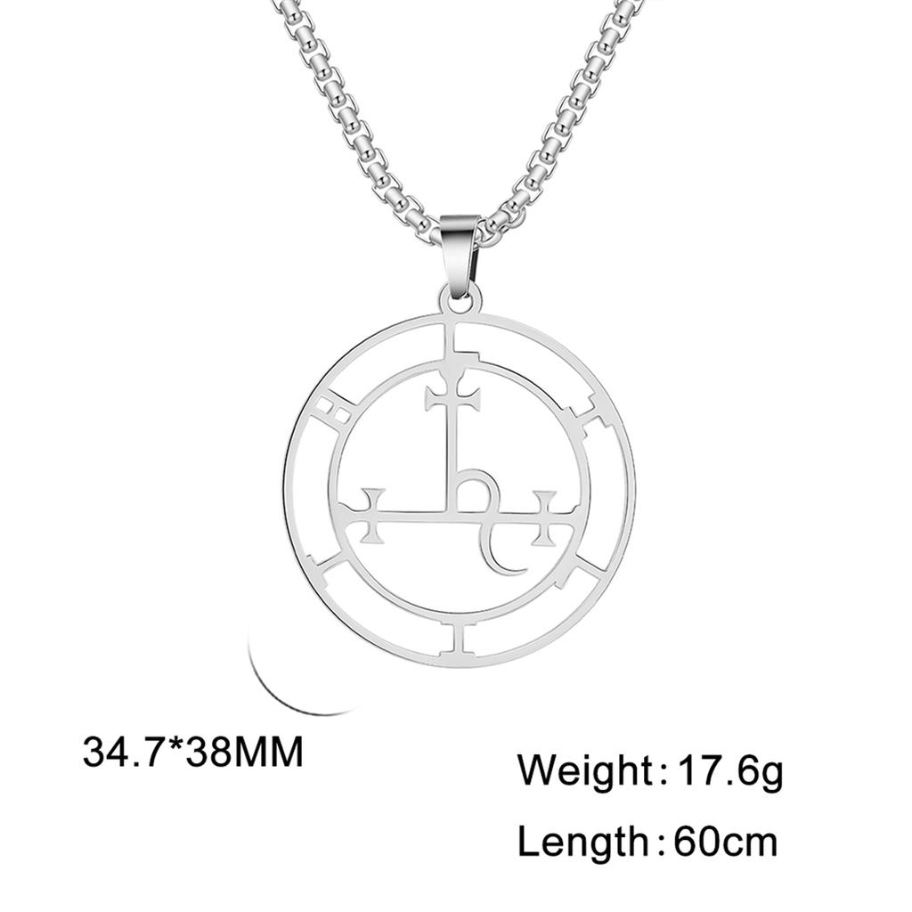  Mythical Goddess Sigil of Lilith Necklaces Stainless Steel Demon Seal Marbas Pendant Necklace Solomon Amulet Jewelry