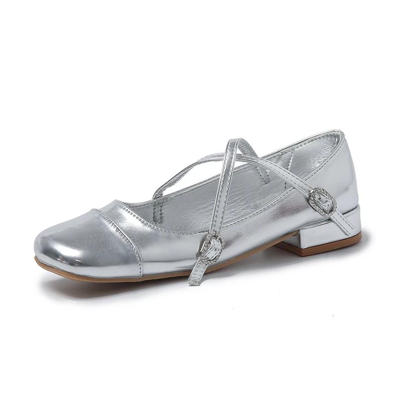 Fashion 2024 Brand Women's Shoes Mary Janes Women's High Heels Fashion Buckle Strap Dress Pumps Women New Square Toe Heels Women Zapatos