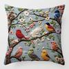 2PCS Vibrant Bohemian Style Short Plush Pillow Cover 45x45cm Doggy Imitation Embroidered Pillowcase (Pillow Insert Not Included)
