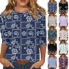 3/4 Sleeve Shirts For Women Cute Print Graphic Tees Blouses Casual Plus Size Basic Tops Pullover