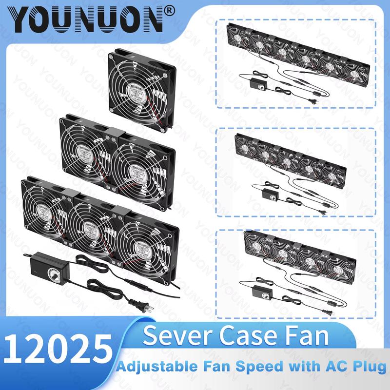 120mm 3000RPM Fan Cooling With Controller 12cm 12V 220V Btc Machine Chassis Workstation Cabinet Radiator Server Fan 1 Fan Hydraulic