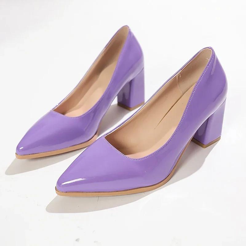 

Женская обувь Зеленый Массивный каблук Высокие каблуки Сексуальный Заостренный носок 7 см Туфли-лодочки Свадебная обувь Резиновая подошва Высокие каблуки Женская 43 фиолетовый
