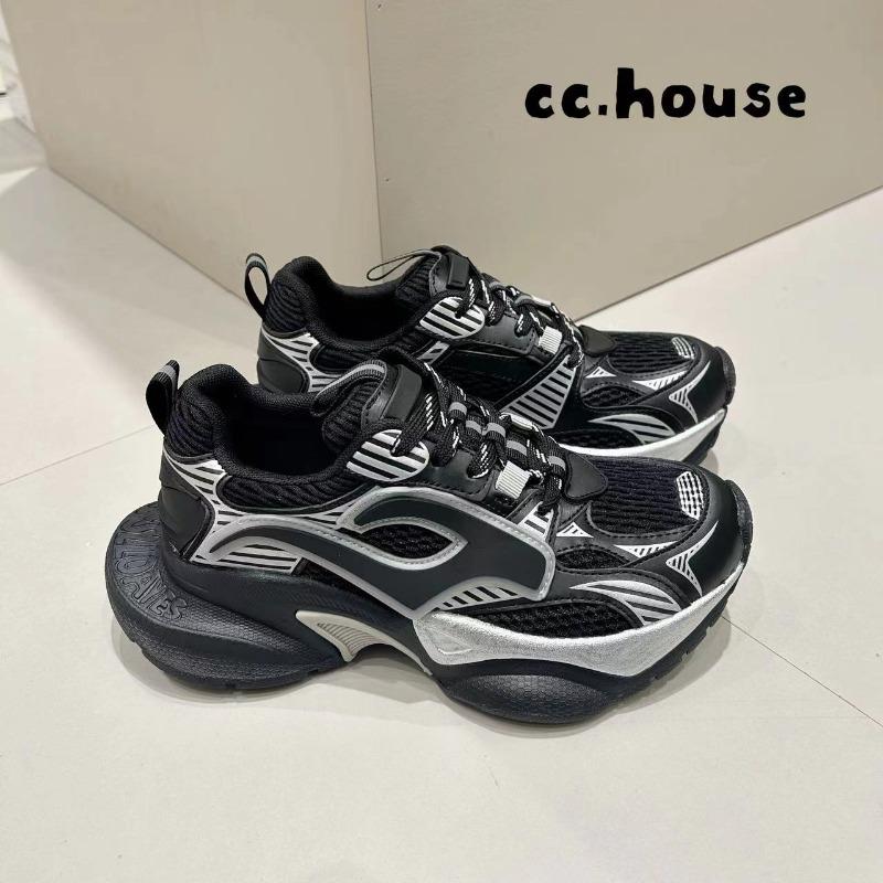 

Ван Цзюнькай Ян Ин Фарро Волшебный диск MUFO мода ретро тренд старая толстая подошва увеличивающие рост папины кроссовки женские 40 чёрный