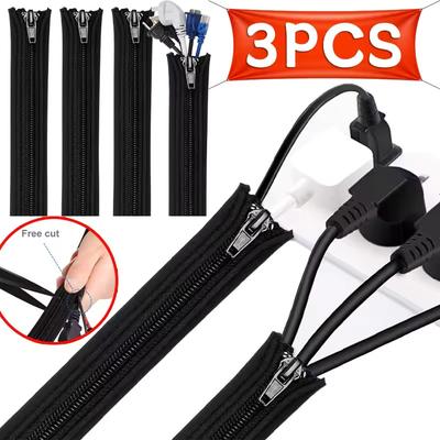 5/2/1PCS Flexible Cable Management Sleeve Cord Organizer with Zipper Universal Cable Sleeve Wrap Cover Home Office Desktop