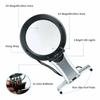 Loupe LED avec l'élargissement de l'objet 6x, loupe de lecture, avec lampe 2LED lampe loupe géante lecture mains libres