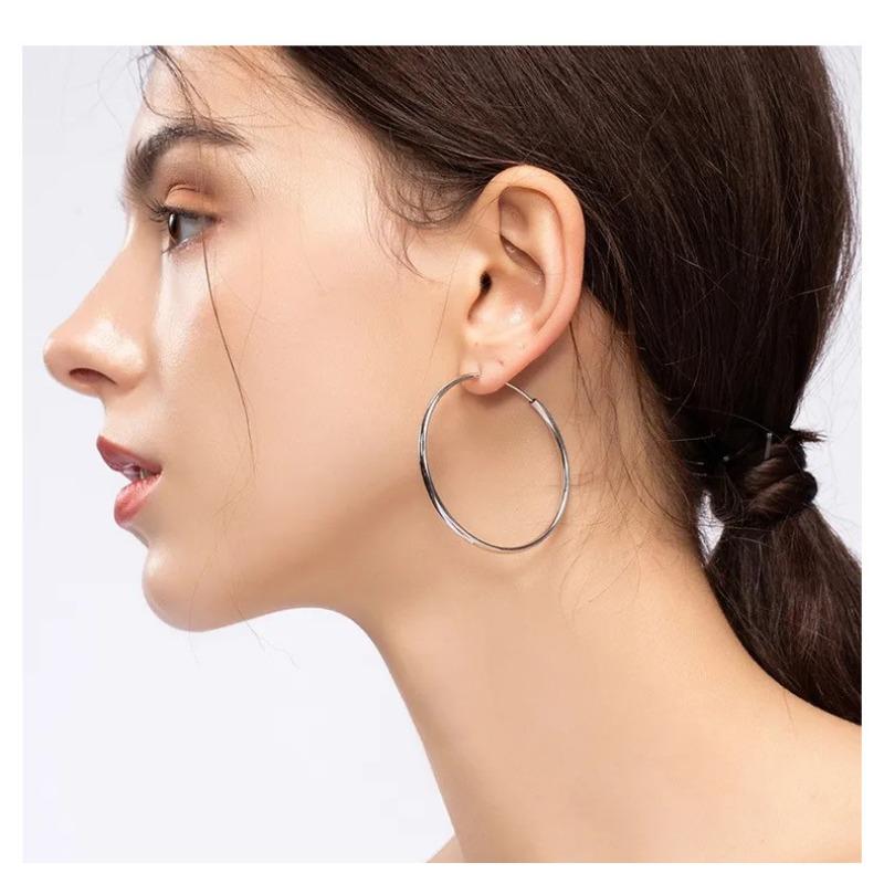 Women S Fashion Minimalist Hollow Smooth Large Hoop Earrings