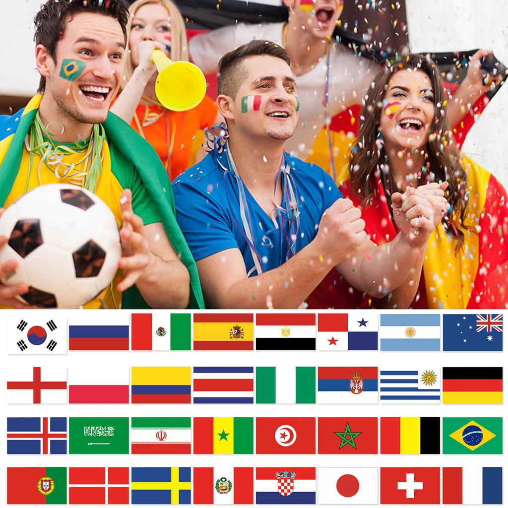 Fashion Flag Stickers 60*80mm 2022 Face Temporary Sticker