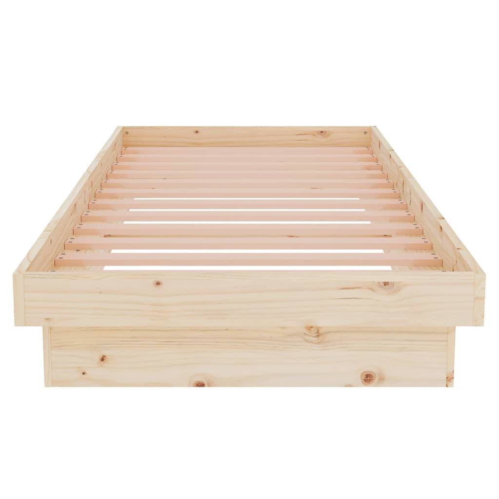 Vidaxl Rama Łóżka, Lite Drewno, 75X190 Cm, Pojedyncza