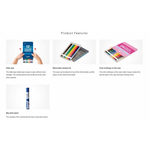 Tombow Colored Pencils 24 Colors for Elementary School Students ippo! (Sliding Can) Plain Blue CL-RPM0424C