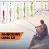 TRUSCEND Fishing Lure Bait Tackle: Fishing gear lure kit set including plastic worms, topwater lures, tackle box, etc.